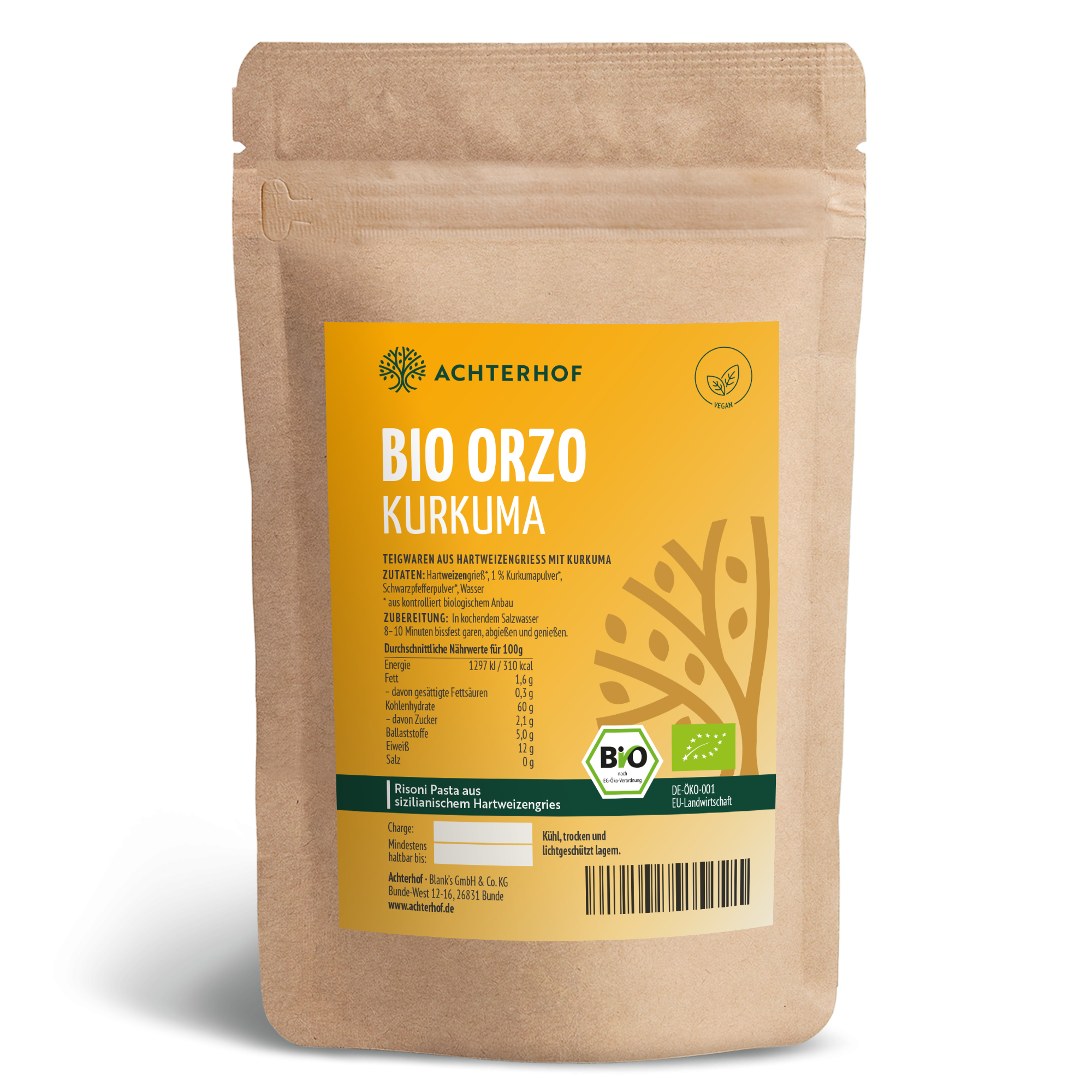 Bio Orzo Kurkuma schwarzer Pfeffer (500g)
