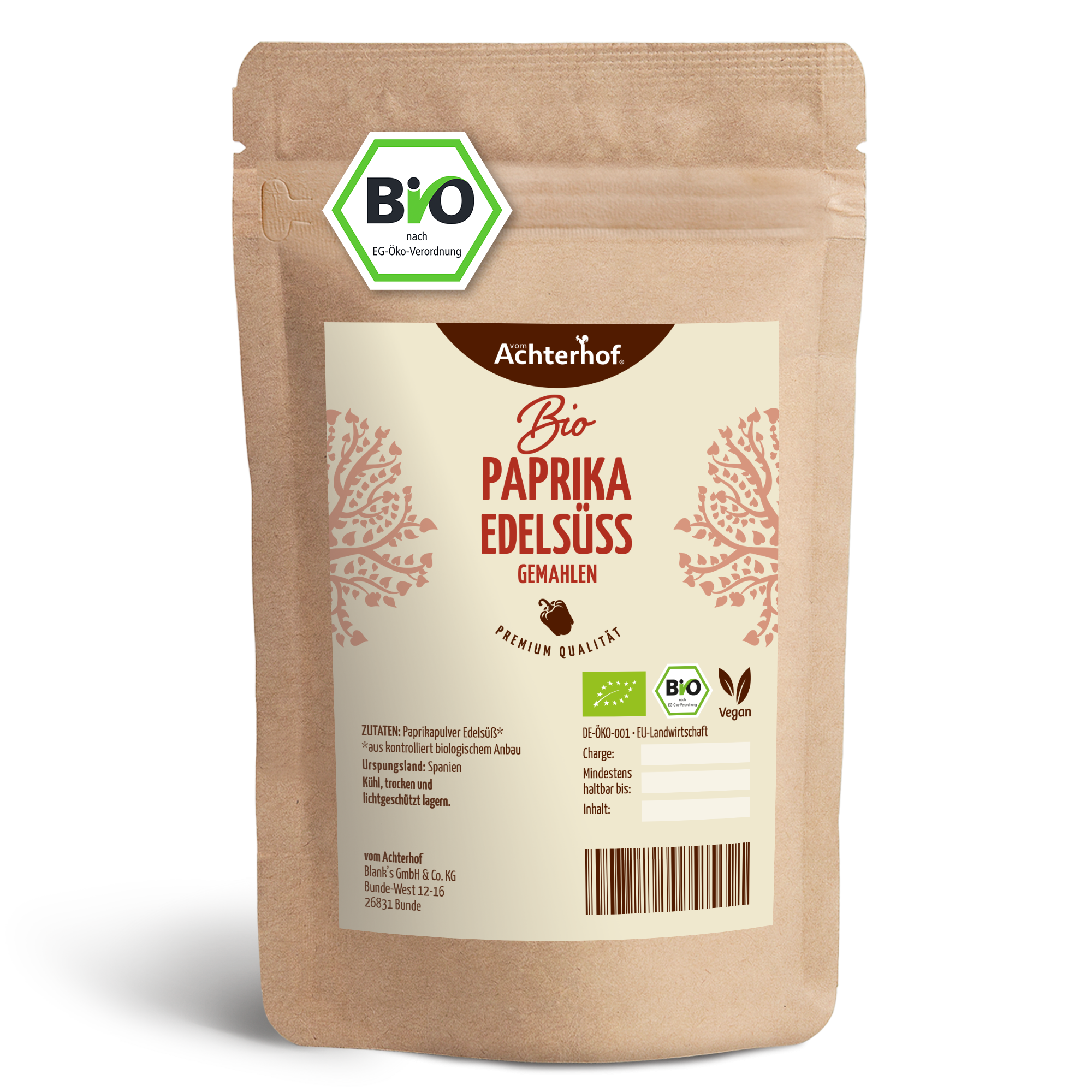 Paprika Edelsüss gemahlen Bio (1000g)