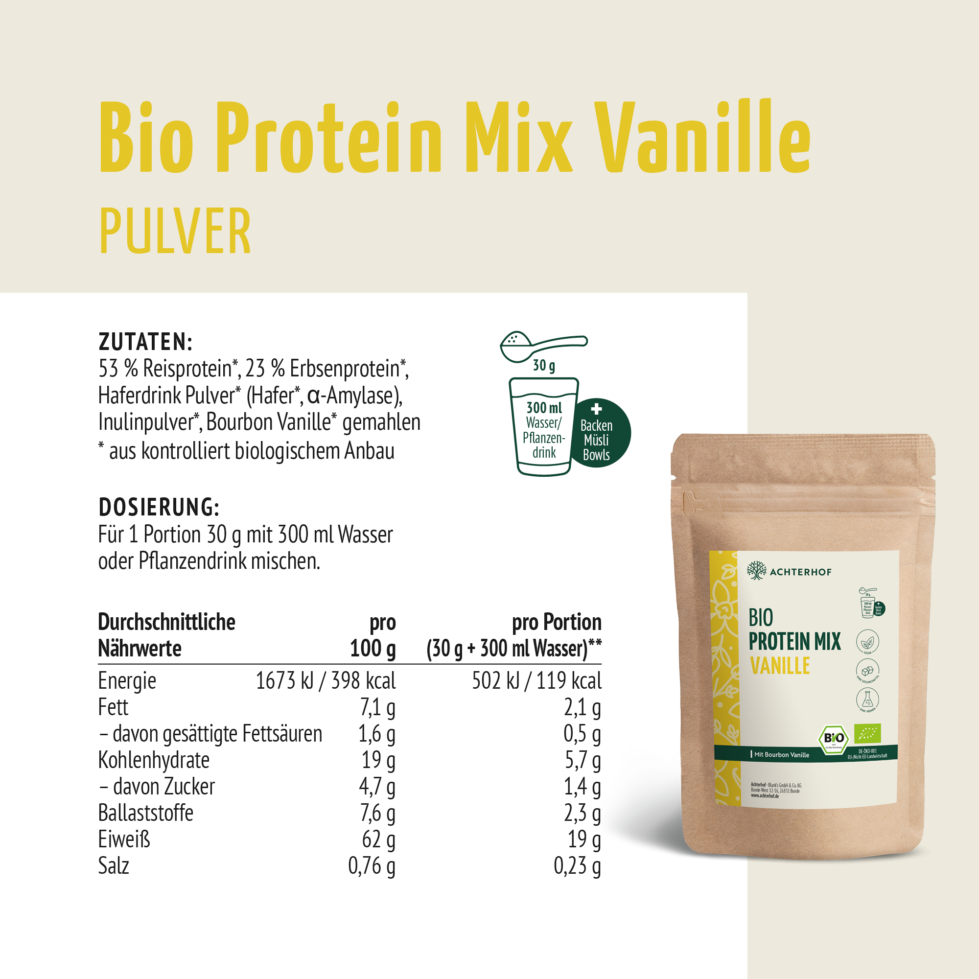 Bio Protein Mix Vanille (250g)