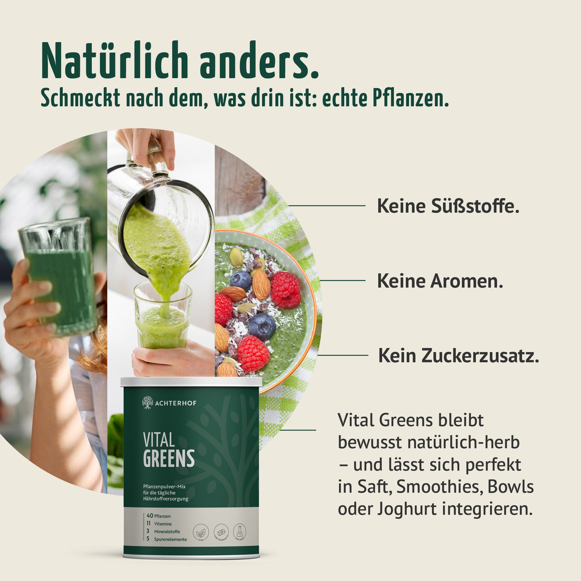 Greens & Glas-Trinkflasche Set