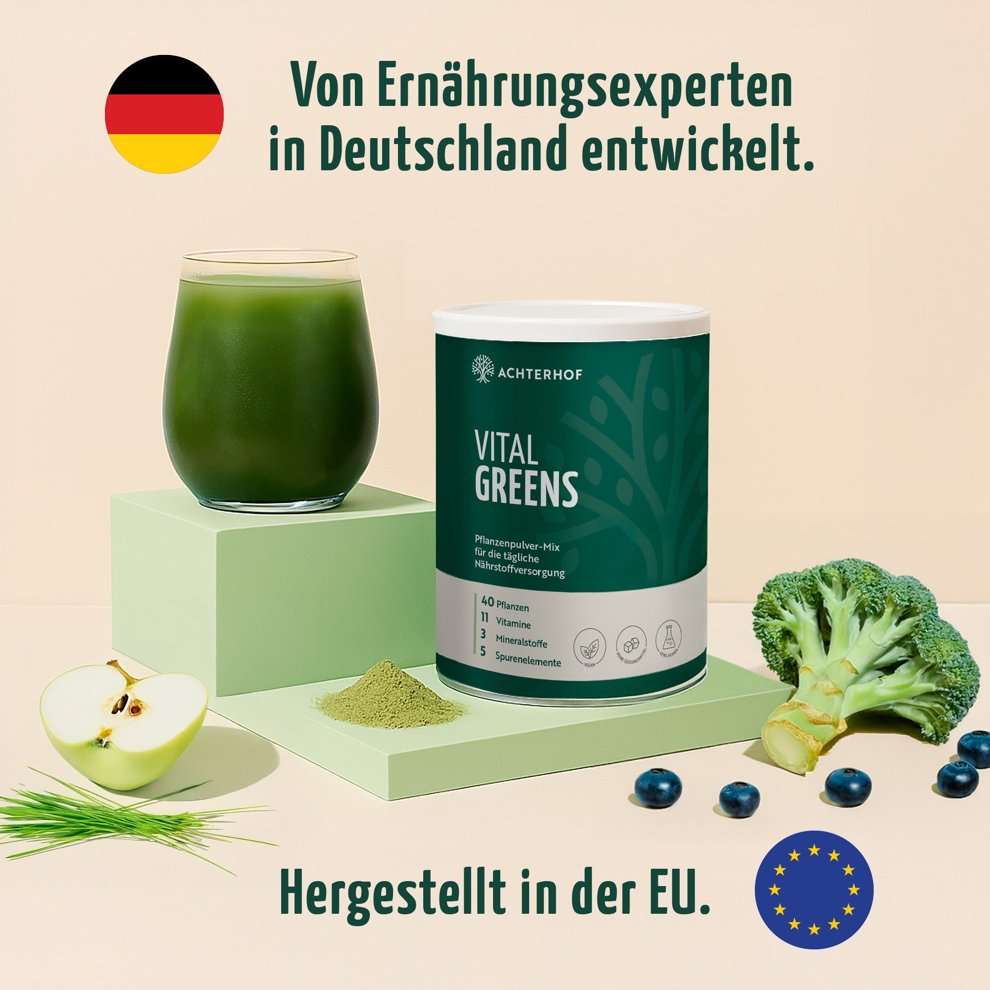 Greens & Glas-Trinkflasche Set