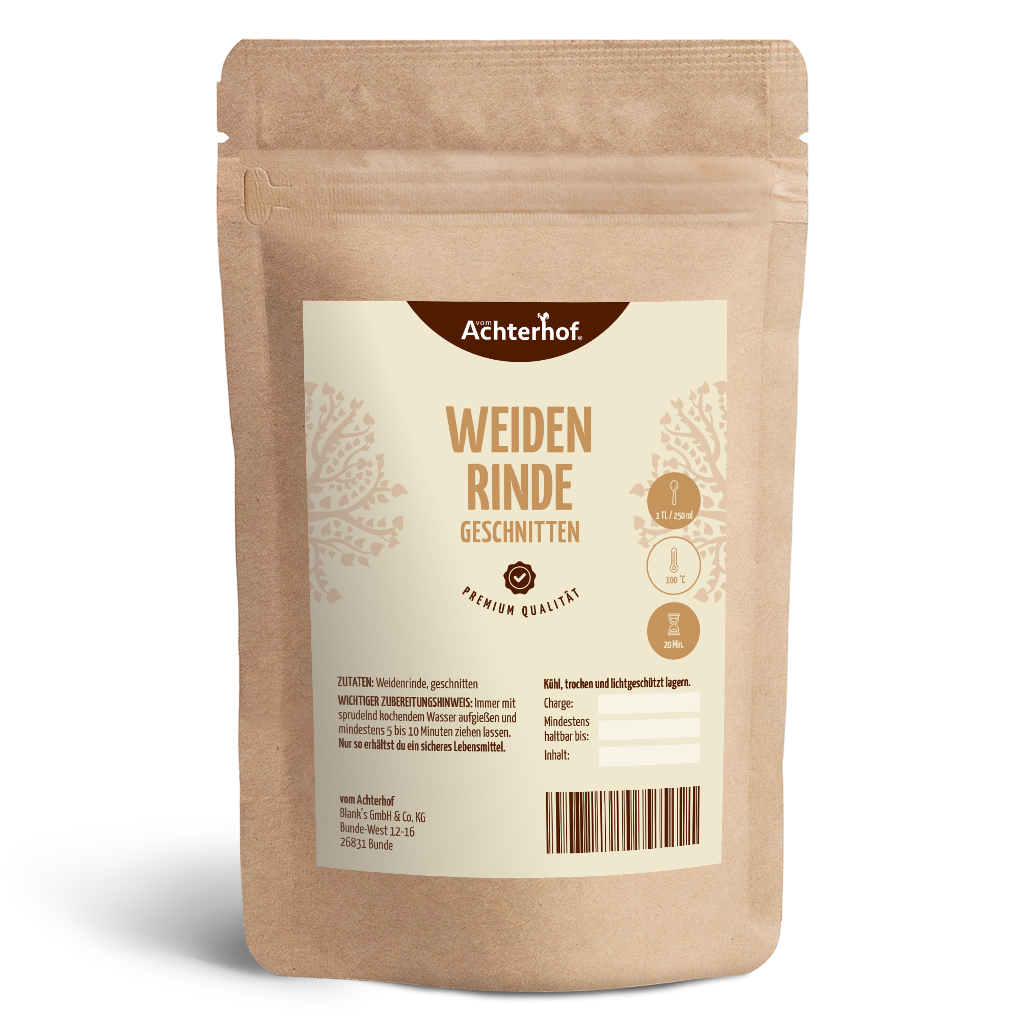 Weidenrinde geschnitten (500g)